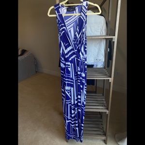 Akira Chicago black label blue & white maxi dress